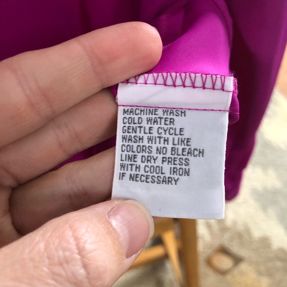 Vintage Christian Dior Pleated Front Blouse Purple Sz 14 NWT! - Picture 4 of 10